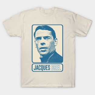 Jacques Brel ∆ Vintage Look Fan Design T-Shirt